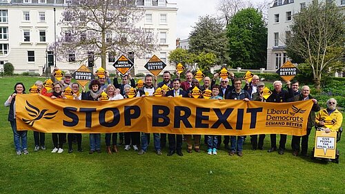 Stop Brexit poster held by 40-50 members