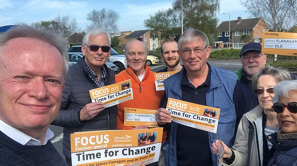 Cllr Flanagan, Cllr Old and his canvassing team